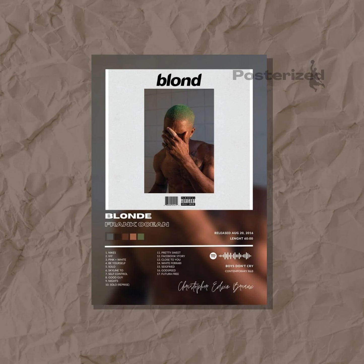 Frank Ocean "BLONDE" Album Cover