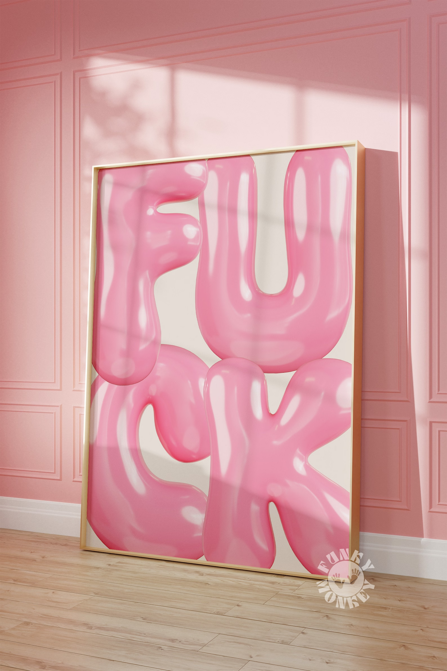 "FUCK" Pink Bubble Letters